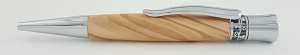 Merlin Ballpoint Pen in Olive Wood with Chrome fittings